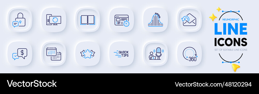 Calendar web timer and recovery computer line Calendar web timer and recovery computer line vector image