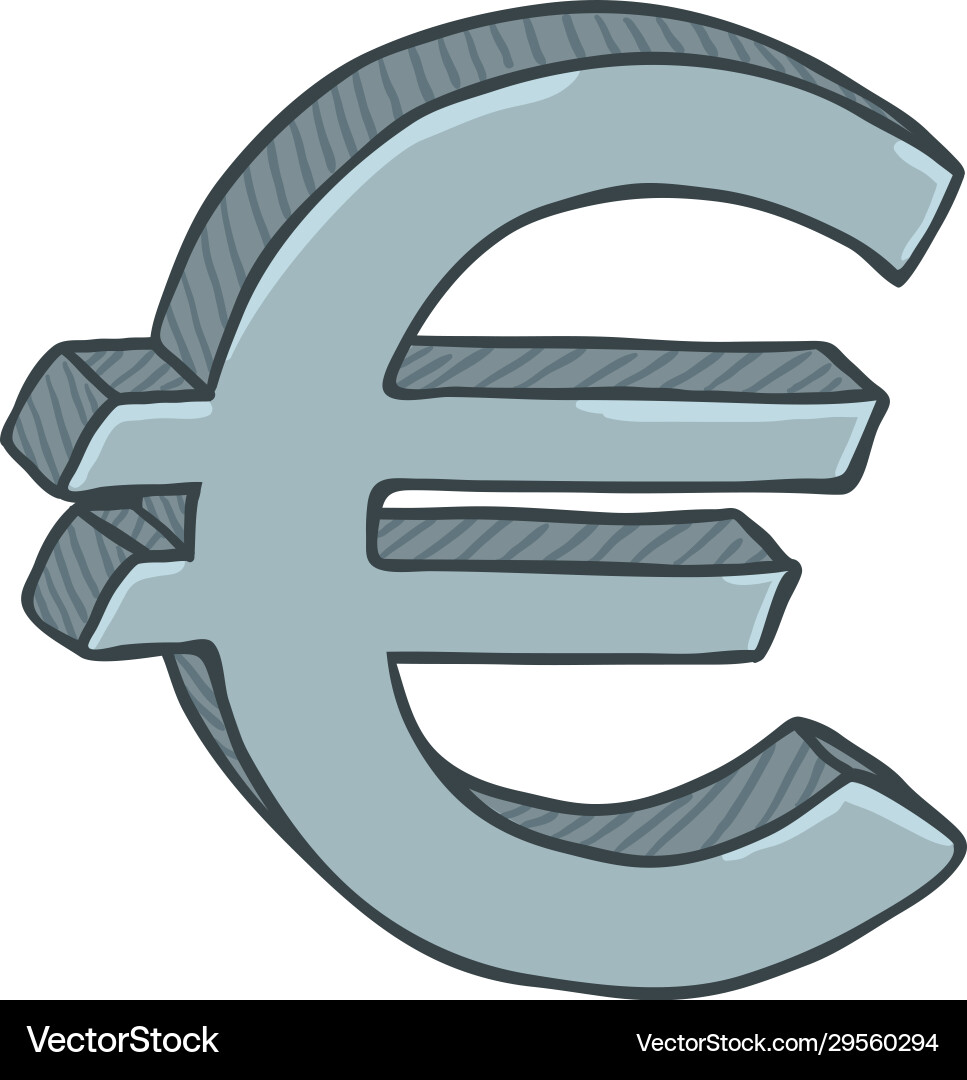 Cartoon Silber Währungszeichen Euro Geld Symbol Cartoon Silber Währungszeichen Euro Geld Symbol vektorbild