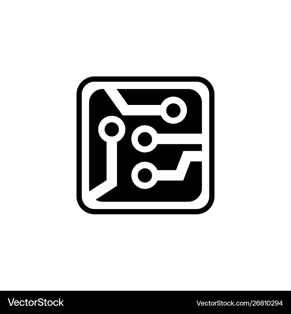 Circuit board scheme microchip flat icon Circuit board scheme microchip flat icon vector image