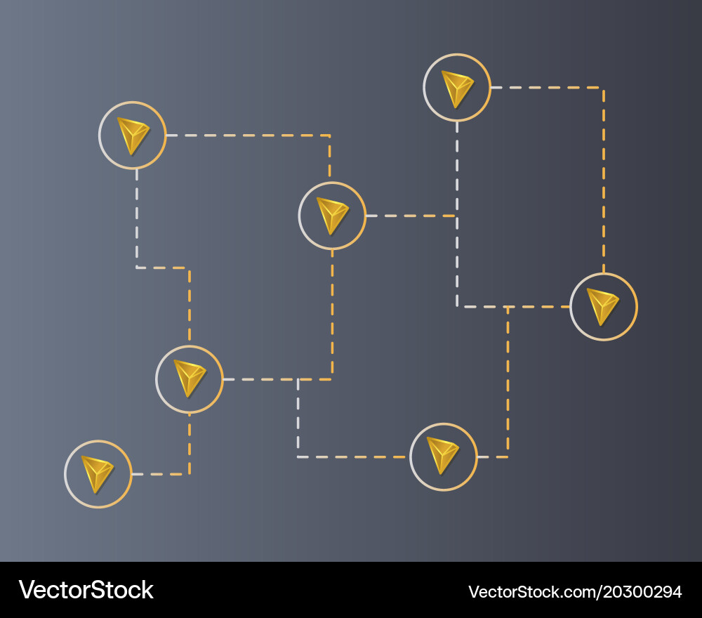 Cryptocurrency tron blockchain connect network vector image