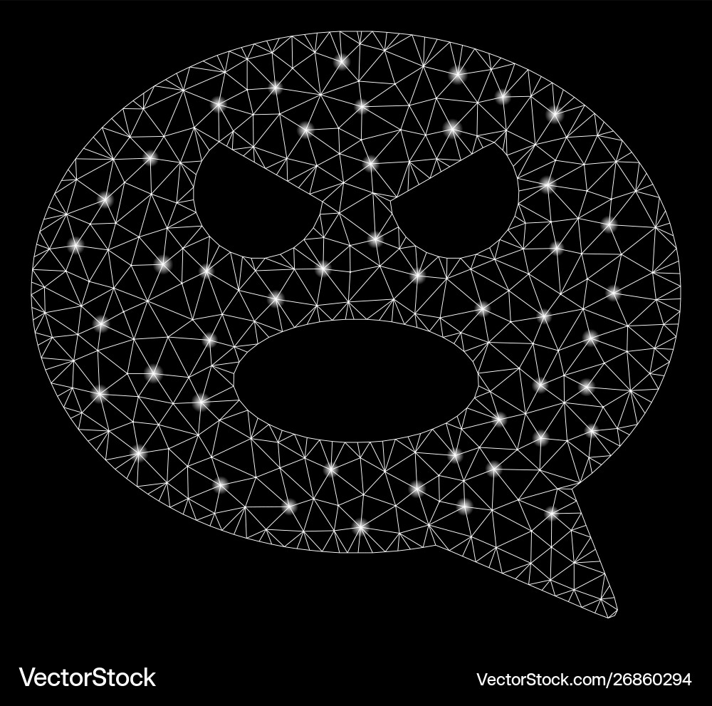 Flare mesh network shout smiley message with Flare mesh network shout smiley message with vector image