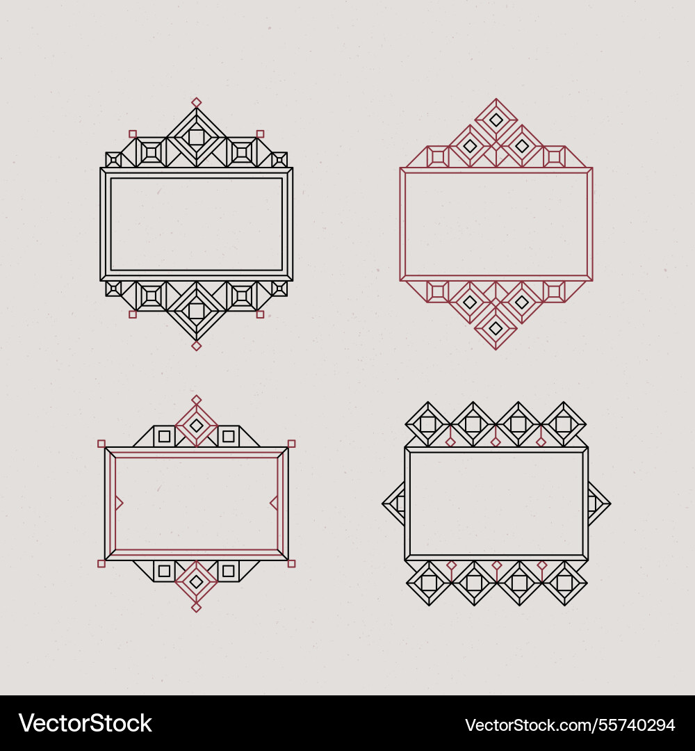 Frame collection with lineal style Vector Image