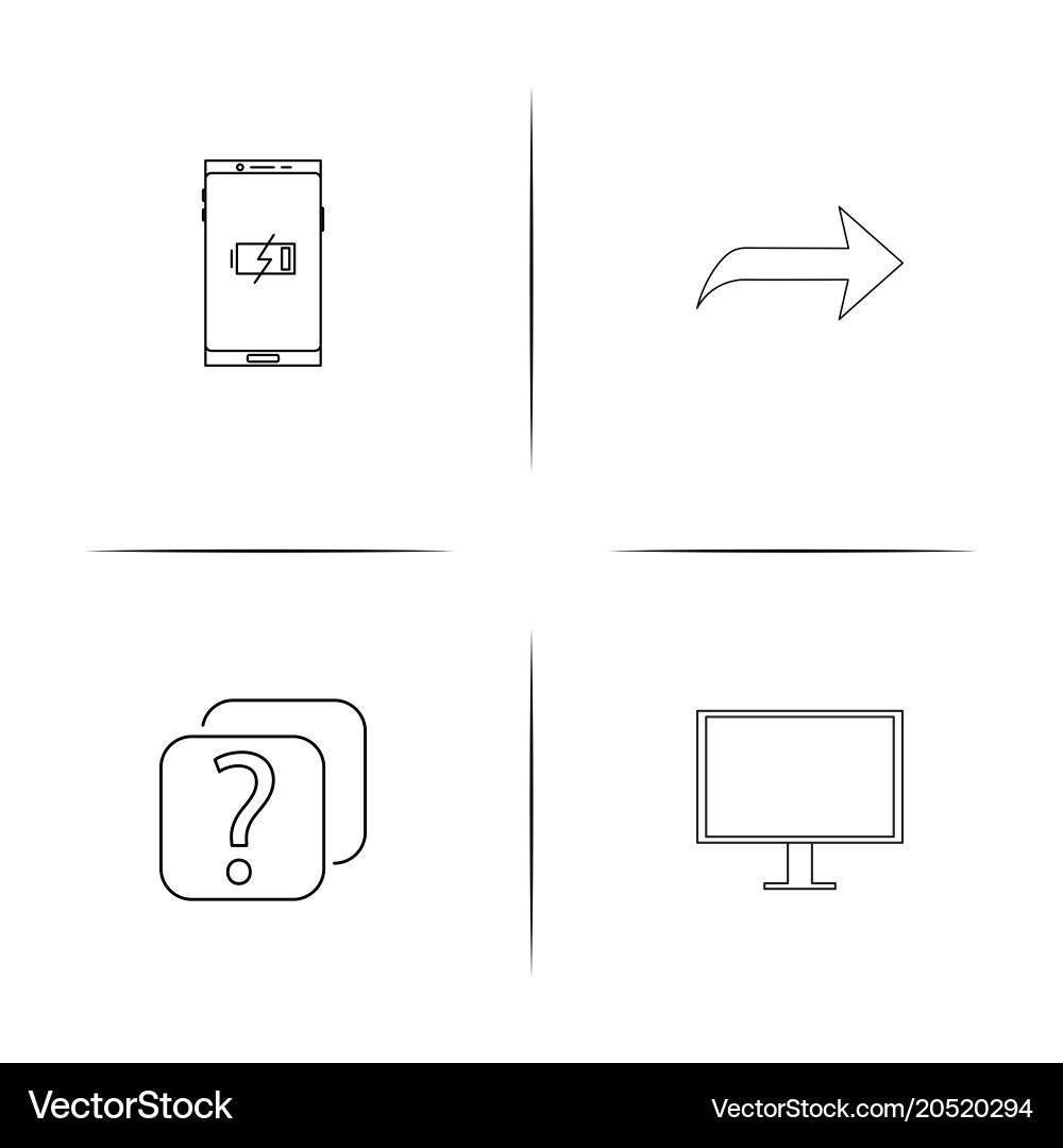 Internet of things simple linear icons set vector image