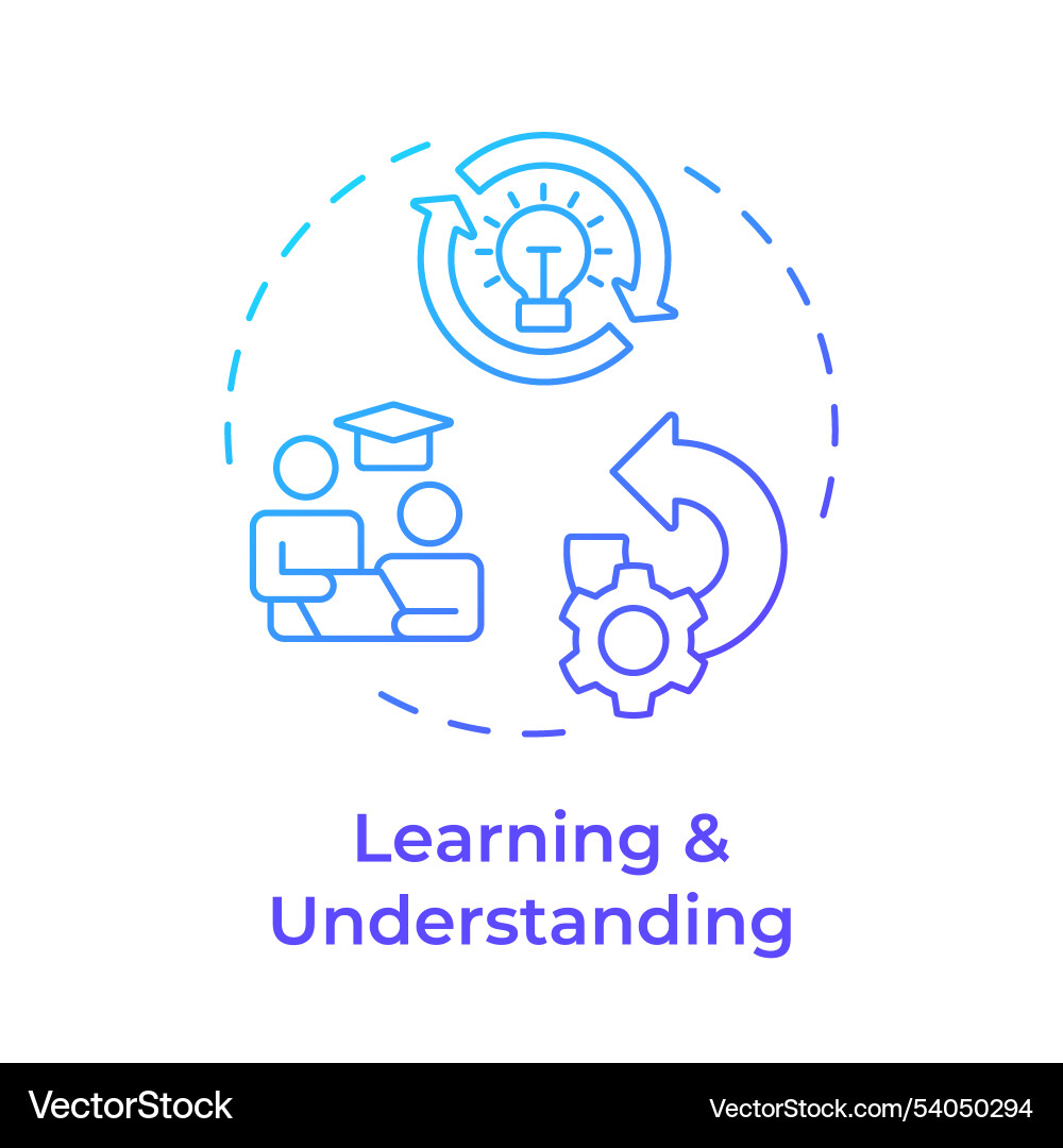 Learning and understanding blue gradient concept Learning and understanding blue gradient concept vector image