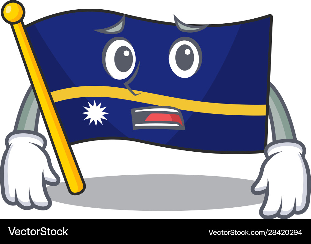 Mascot flag nauru scroll showing afraid look vector image