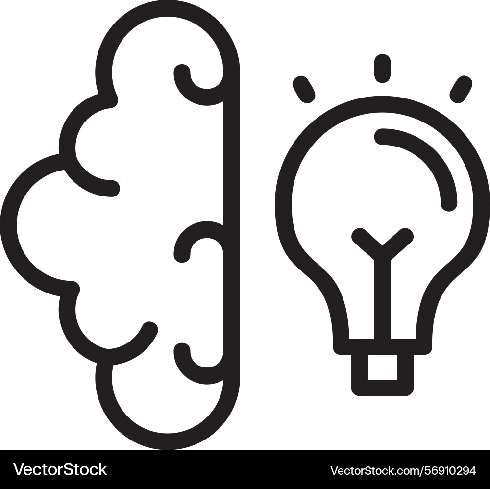 Mind wiz linear style icon design vector image