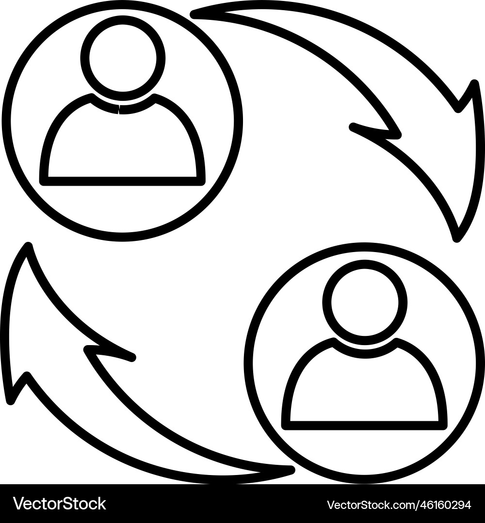 Peer-to-Peer Connection Icons vector image