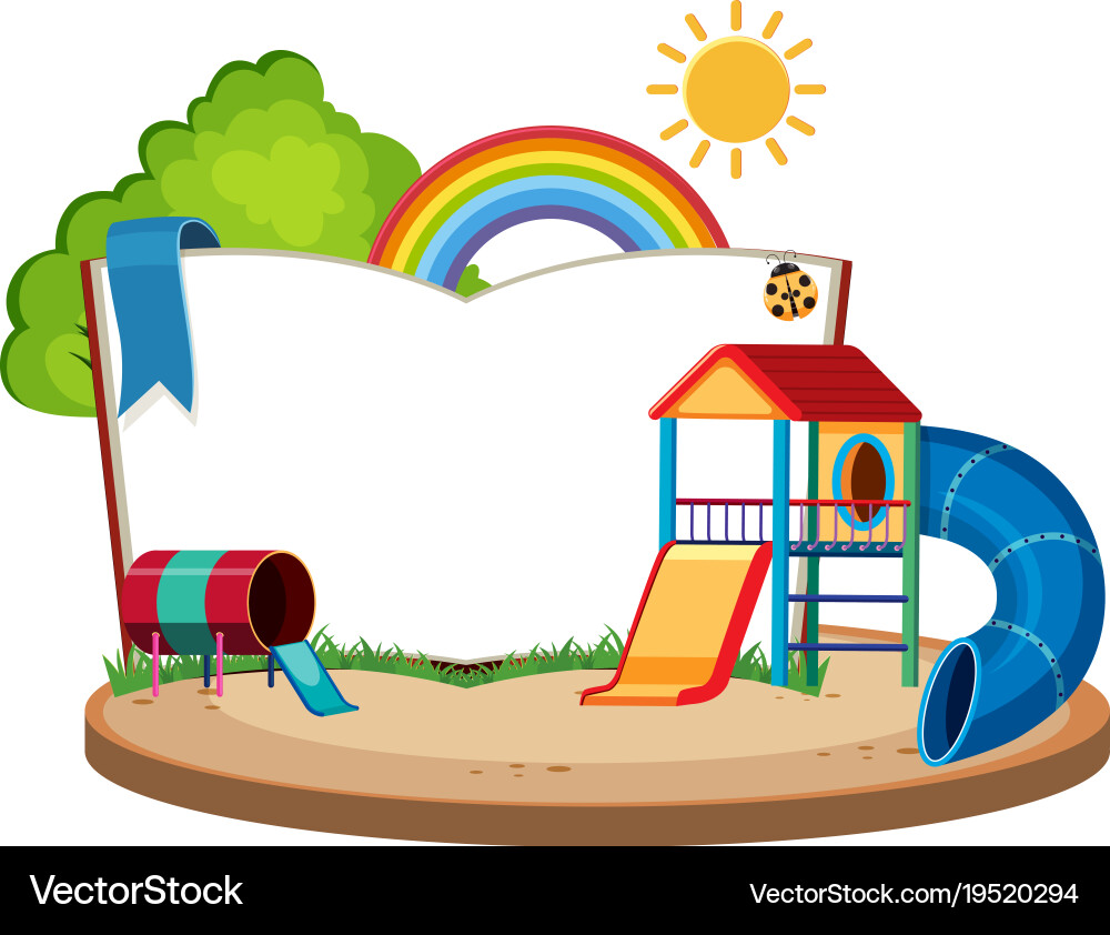 Playground Book Template with Slides Vector Image