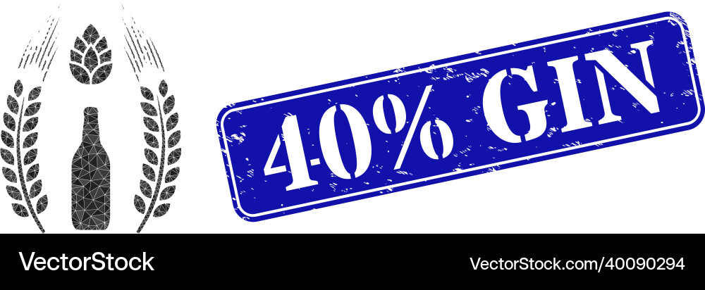 Scratched 40 discount gin stamp and barley beer Scratched 40 discount gin stamp and barley beer vector image