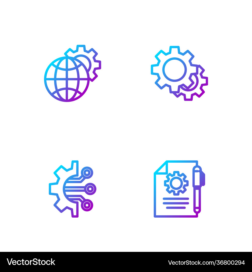 Set line document settings and pen algorithm Set line document settings and pen algorithm vector image