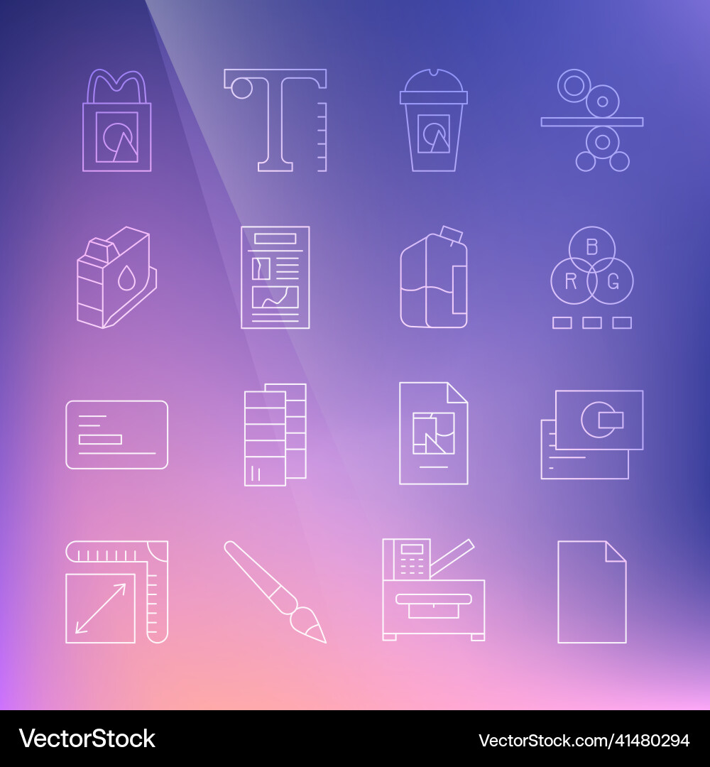 Set line empty document business card rgb color Set line empty document business card rgb color vector image