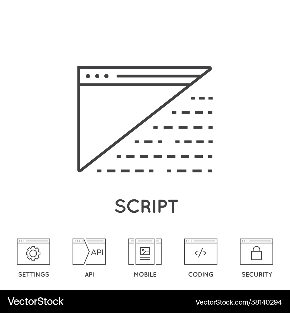 Set minimal browser developing app and coding Set minimal browser developing app and coding vector image