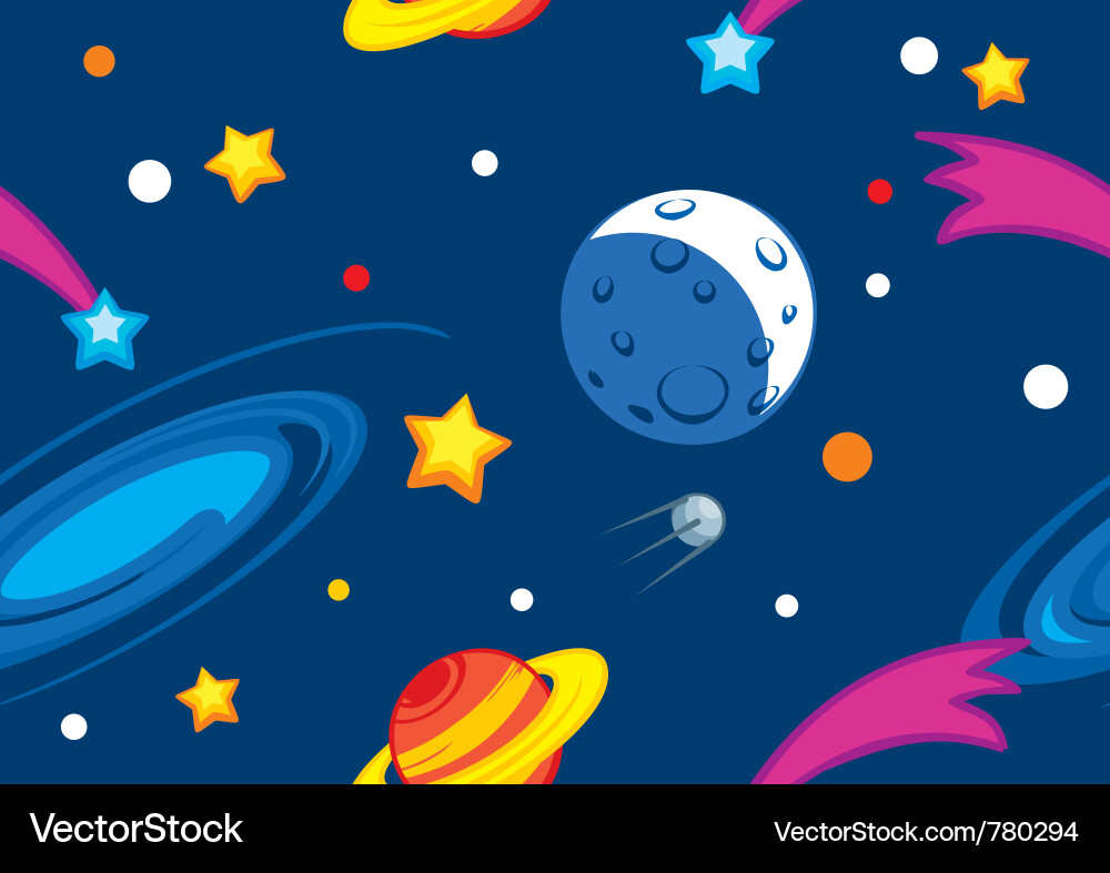 Space Seamless Pattern Vector Image