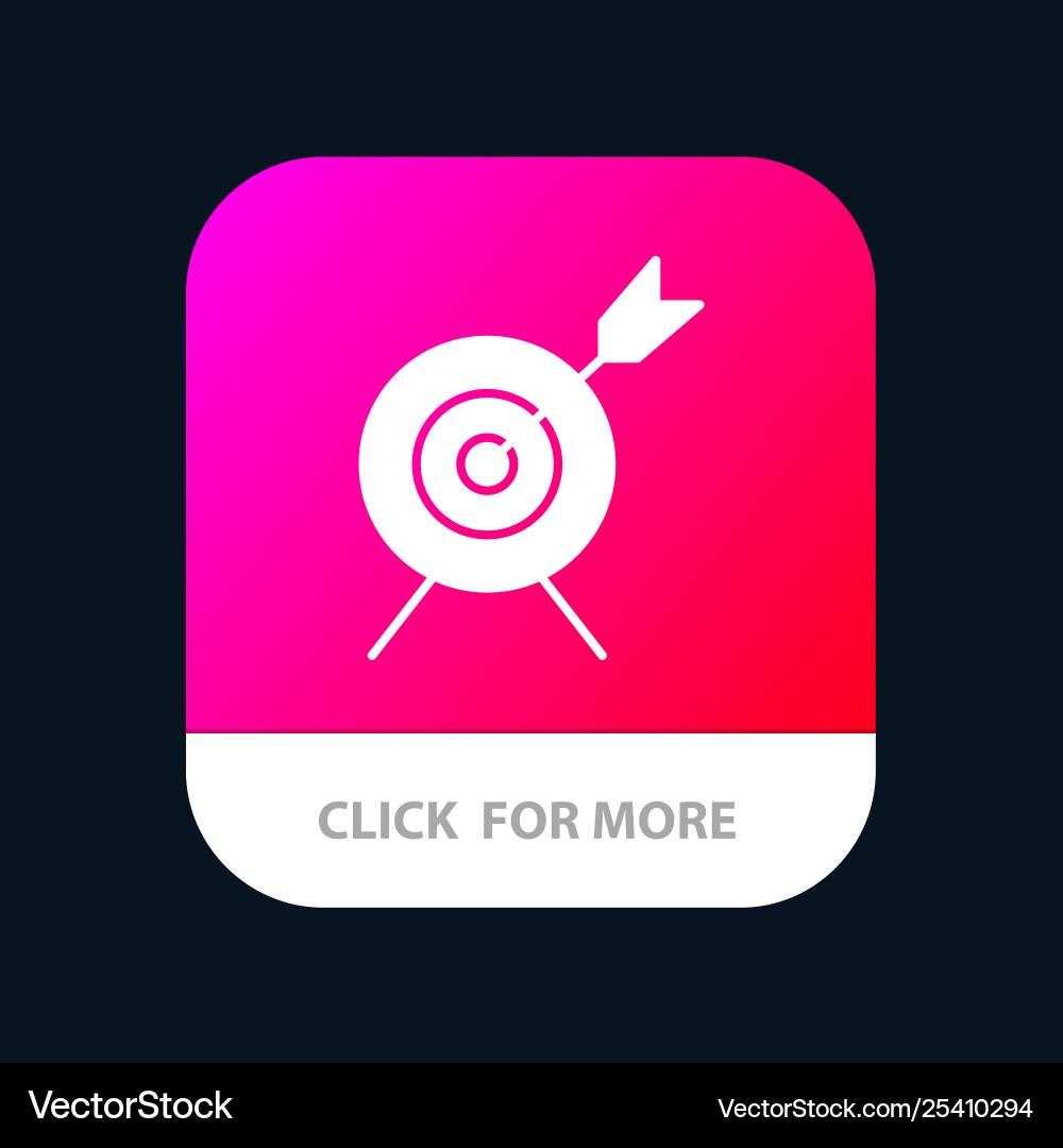 Target aim goal mobile app button android and ios Vector Image