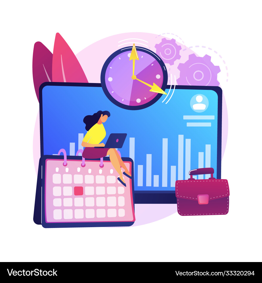 Time and attendance tracking system abstract Time and attendance tracking system abstract vector image