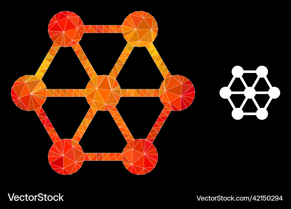 Triangle filled node connections icon Vector Image