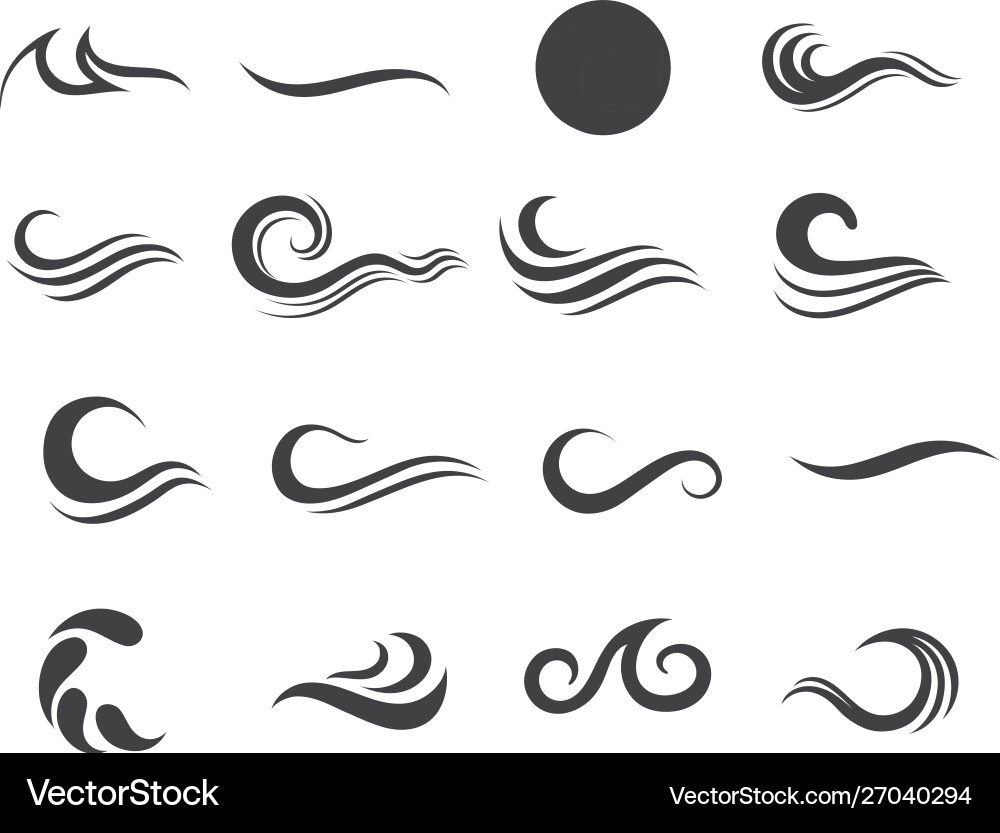 Wasserwelle Logo Vorlage Symbol Natur Linie Wasserwelle Logo Vorlage Symbol Natur Linie vektorbild