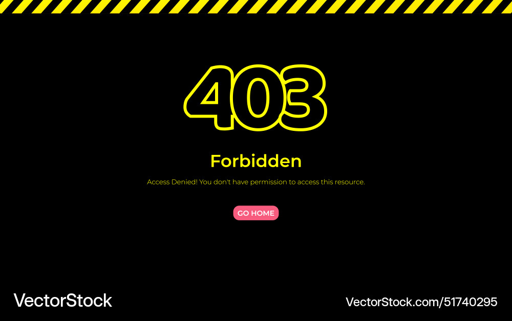 403 forbidden error page layout template Vector Image