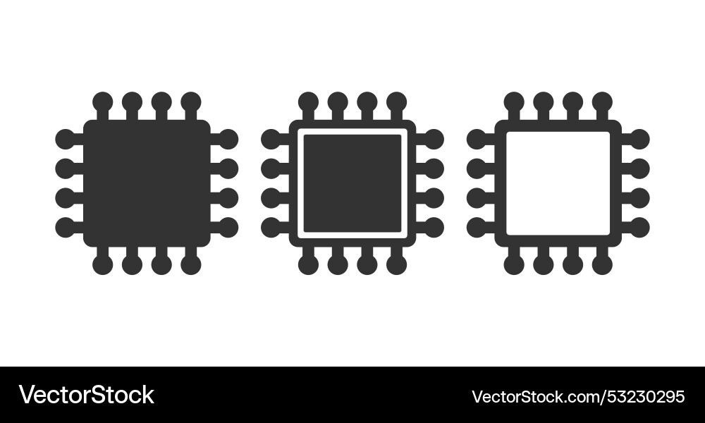 Ai computer microchip icon cpu processor chip Ai computer microchip icon cpu processor chip vector image