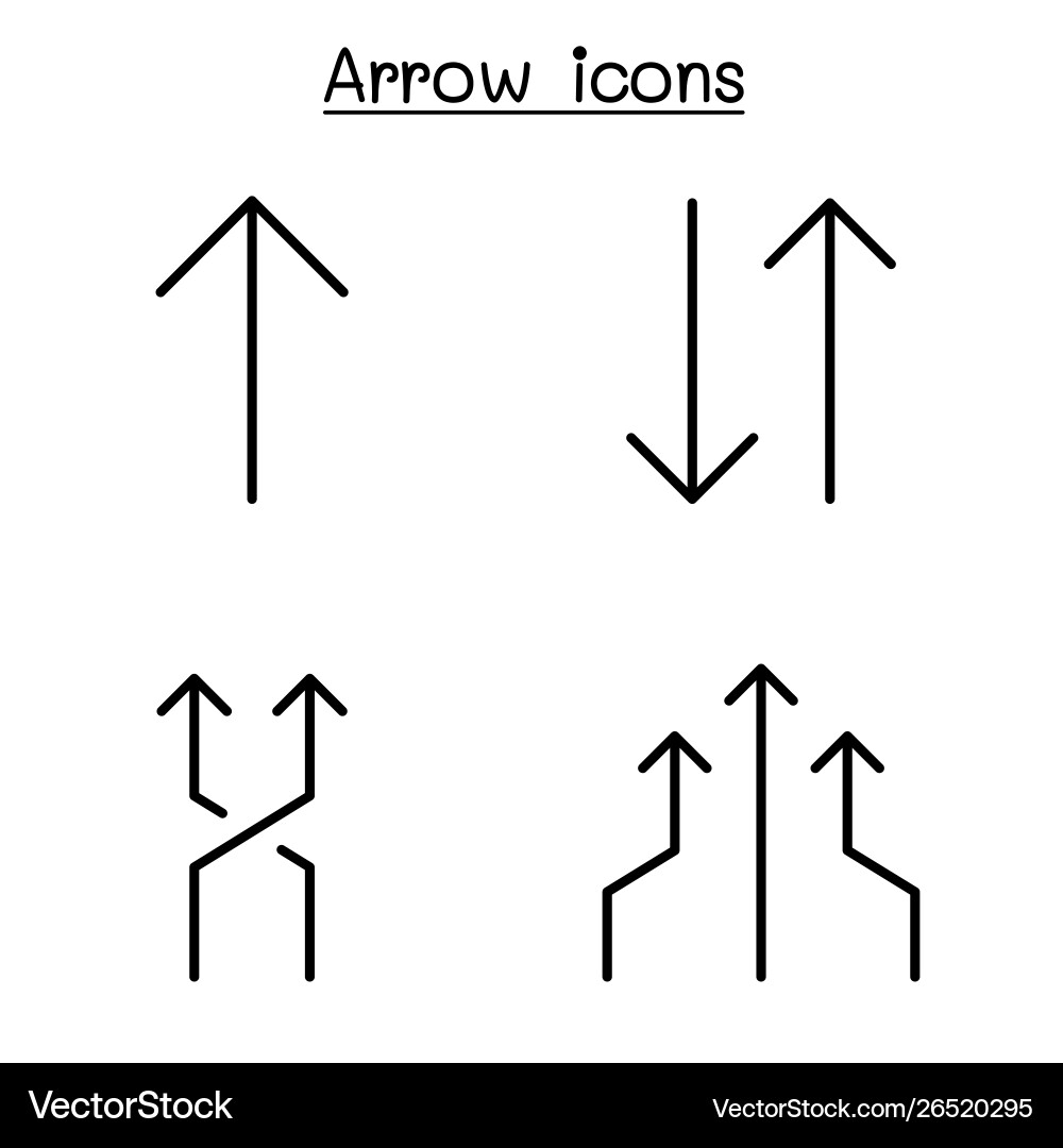 Arrow icon set in thin line style Arrow icon set in thin line style vector image