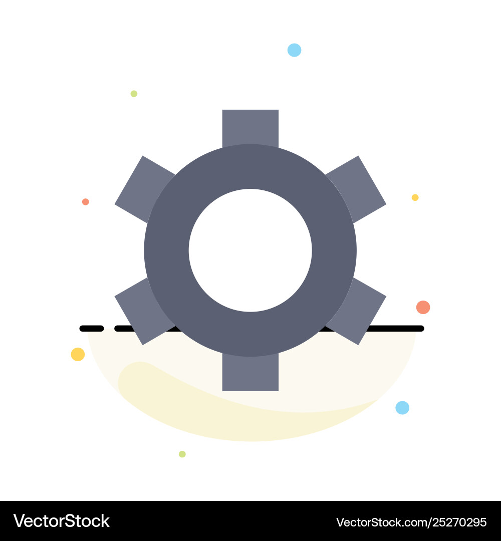 Basic gear setting ui abstract flat color icon Basic gear setting ui abstract flat color icon vector image