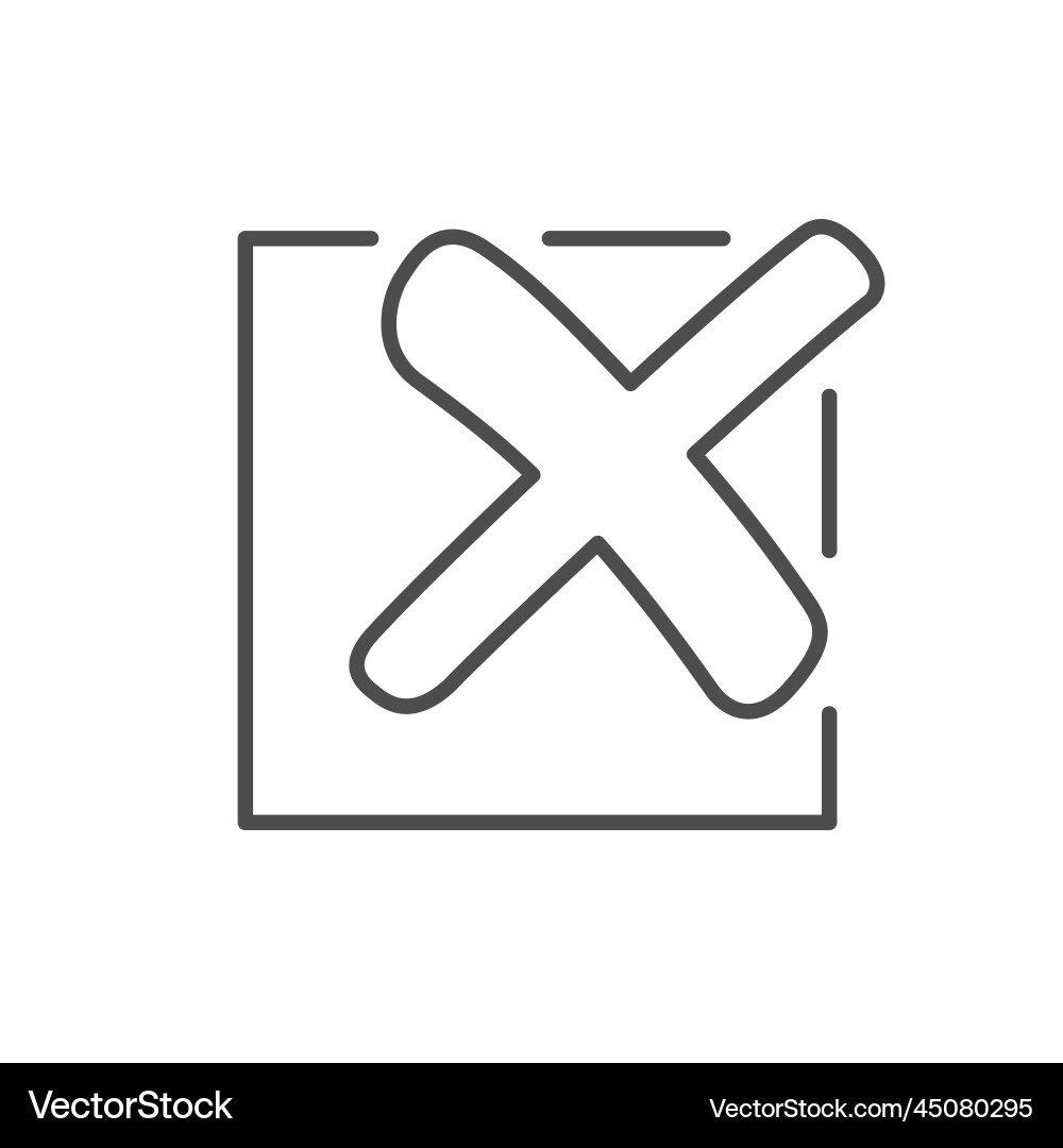 Checkbox with cross line icon Checkbox with cross line icon vector image
