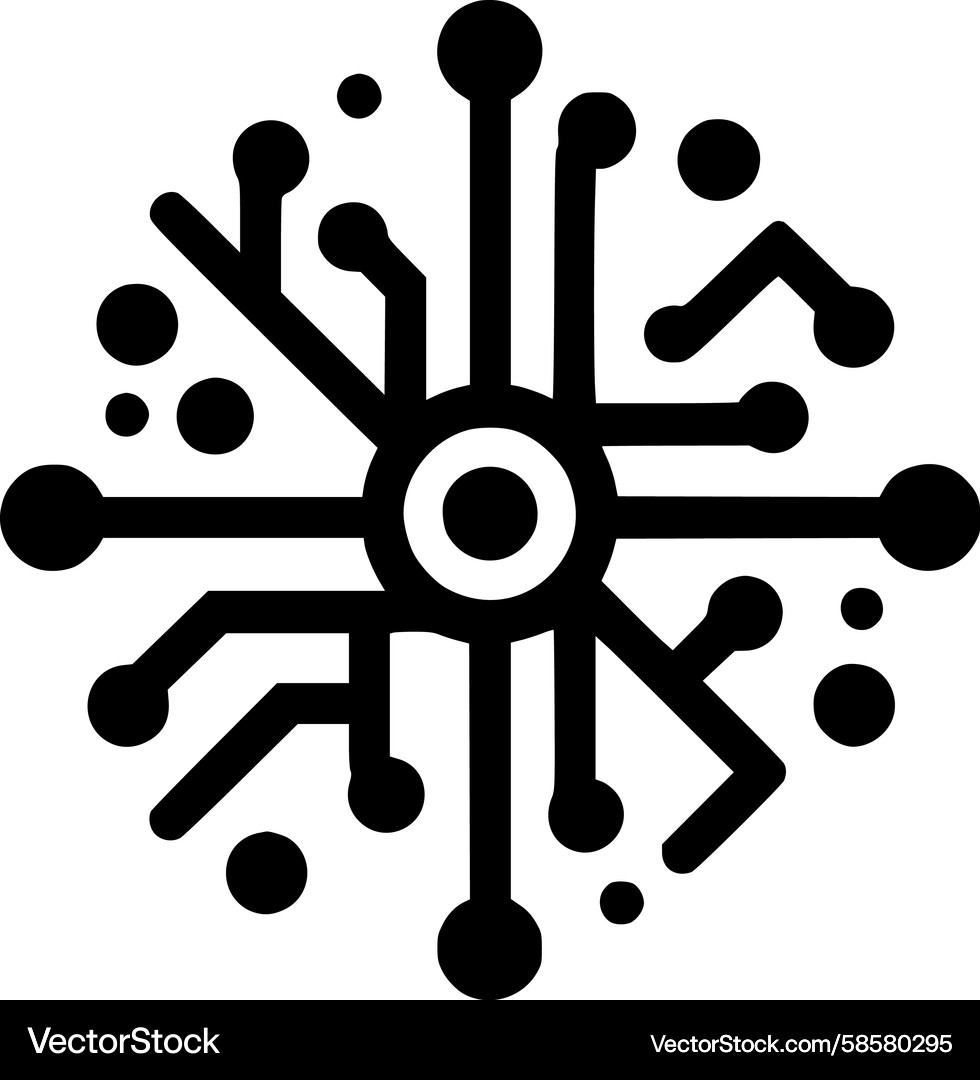 Circuit snowflake icon Vector Image