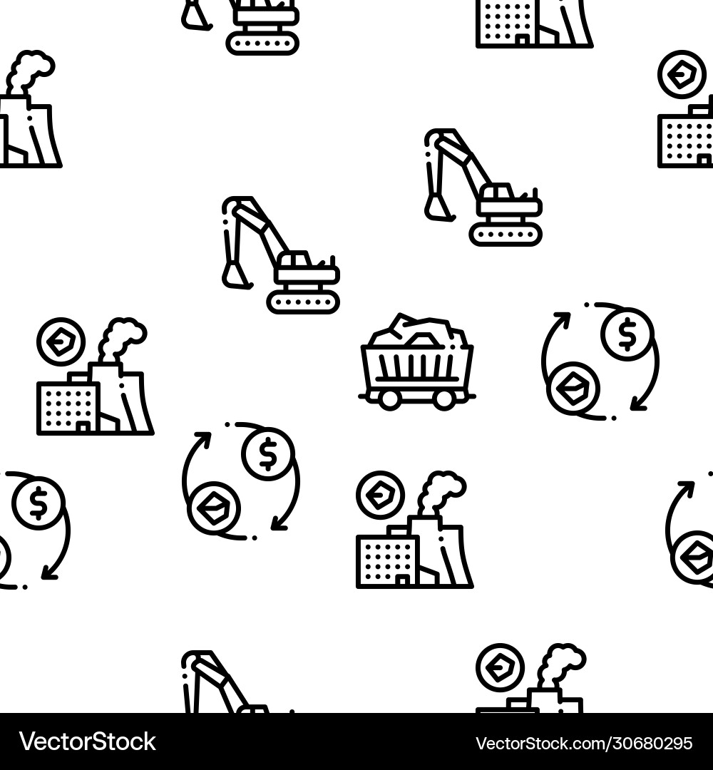 Coal mining seamless pattern Coal mining seamless pattern vector image