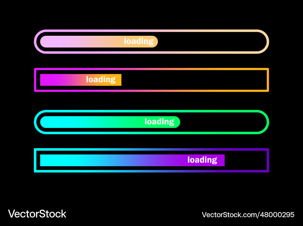 Colorful loading bar set modern web element Colorful loading bar set modern web element vector image