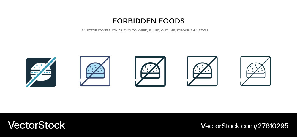 Forbidden foods icon in different style two Forbidden foods icon in different style two vector image