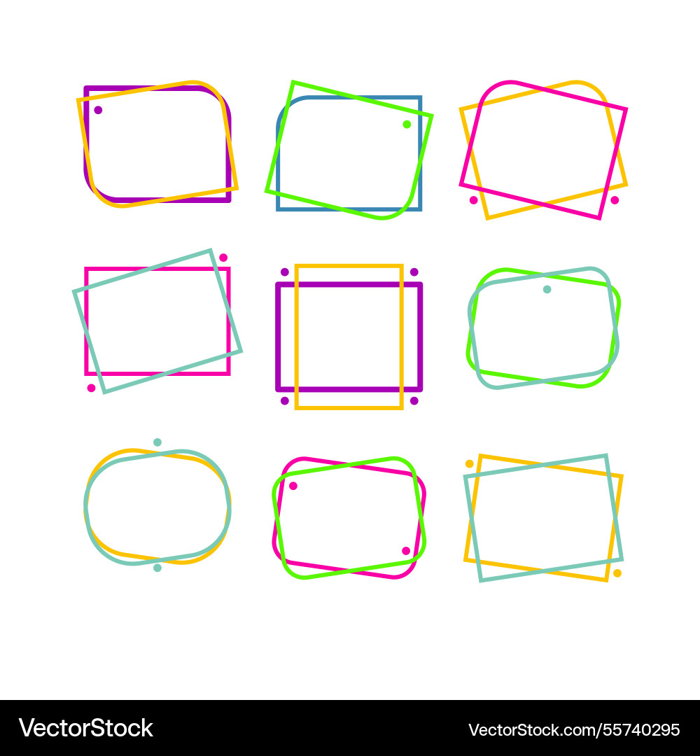 Frame collection with lineal style Vector Image