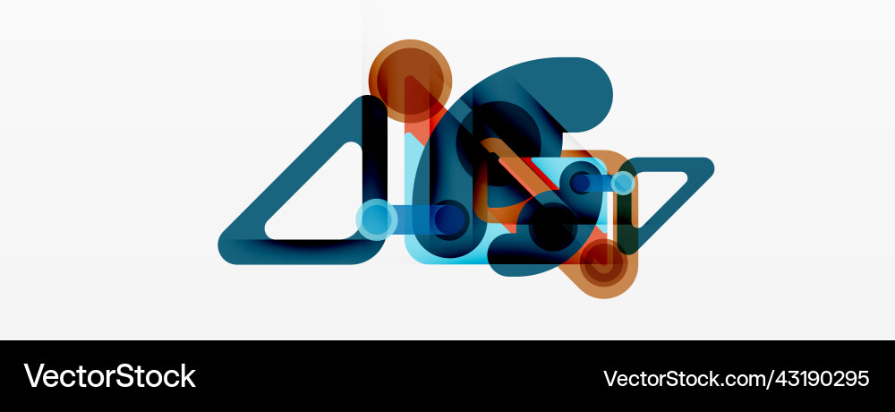Geometric primitives lines circles abstract Vector Image