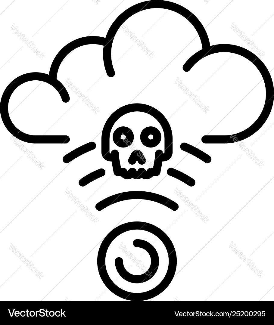 Hacker attack on cloud icon outline style Hacker attack on cloud icon outline style vector image