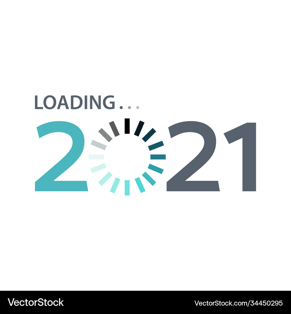Happy New Year 2021 Loading Animation vector image