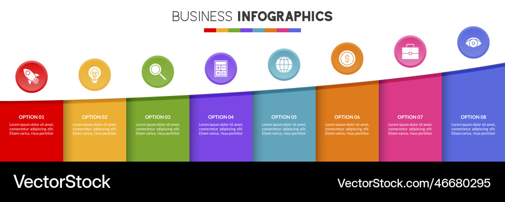Infografiken Designvorlage und Icons mit 8 Infografiken Designvorlage und Icons mit 8 vektorbild