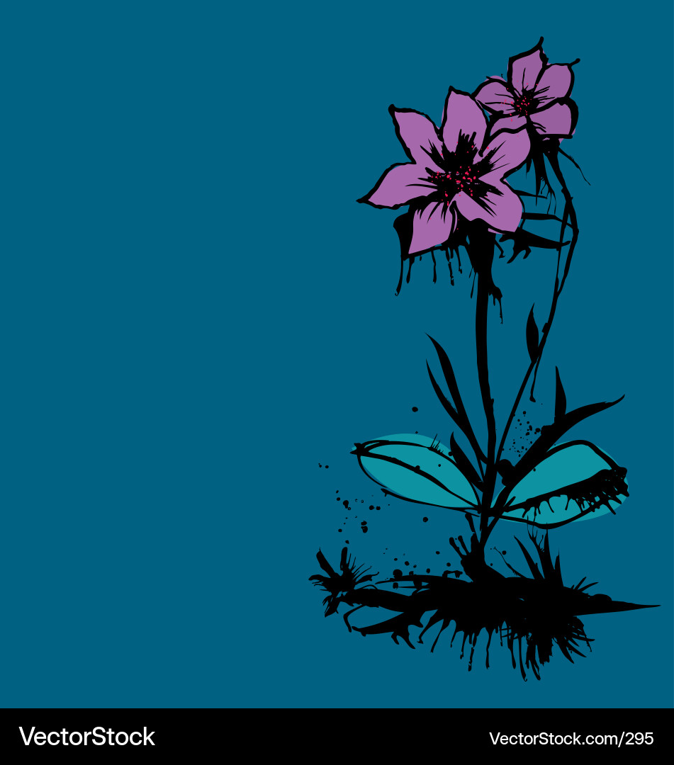 Ink flower Royalty Free Vector Image - VectorStock