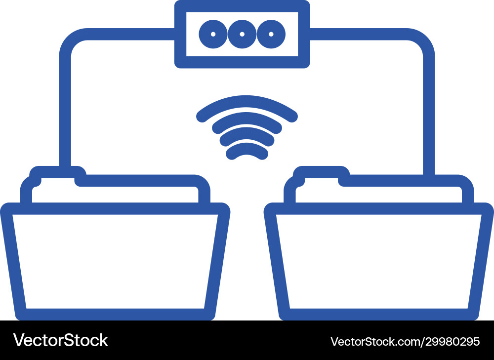Isolated files and wifi line style icon Isolated files and wifi line style icon vector image