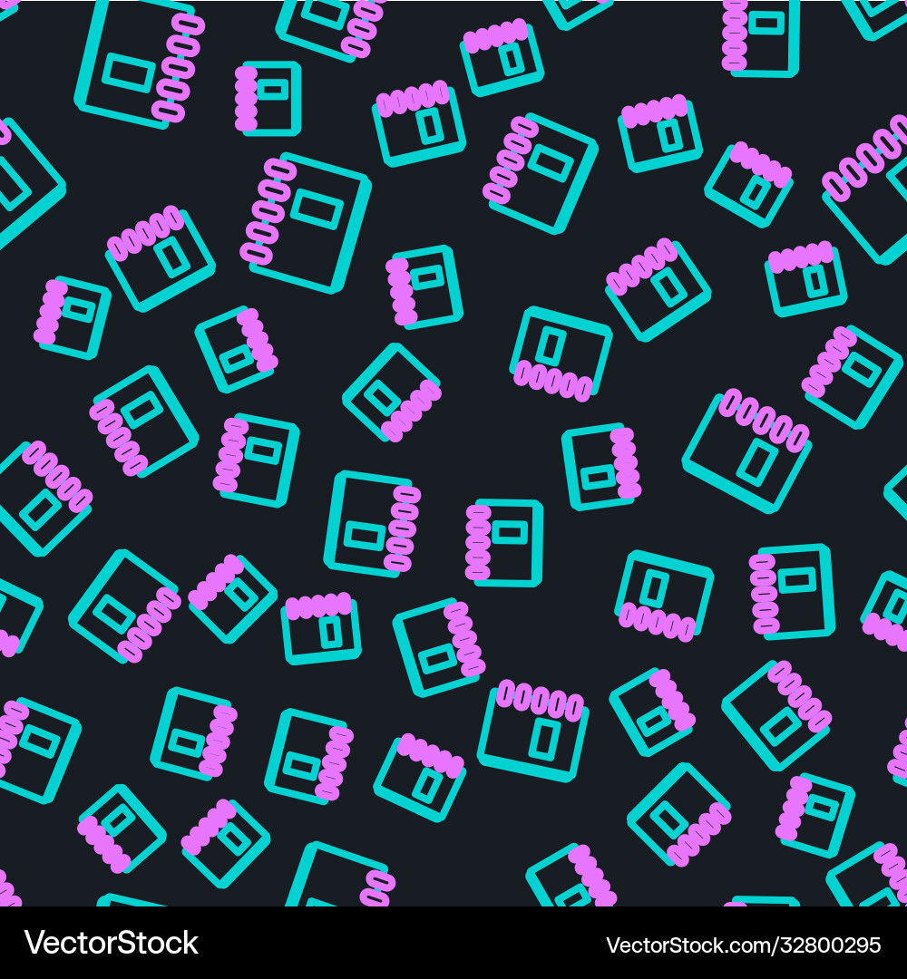 Line notebook icon isolated seamless pattern Vector Image