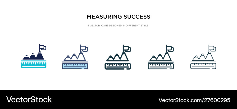 Measuring success icon in different style two Measuring success icon in different style two vector image
