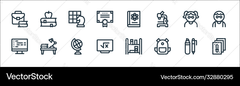 Nerd line icons linear set quality Nerd line icons linear set quality vector image