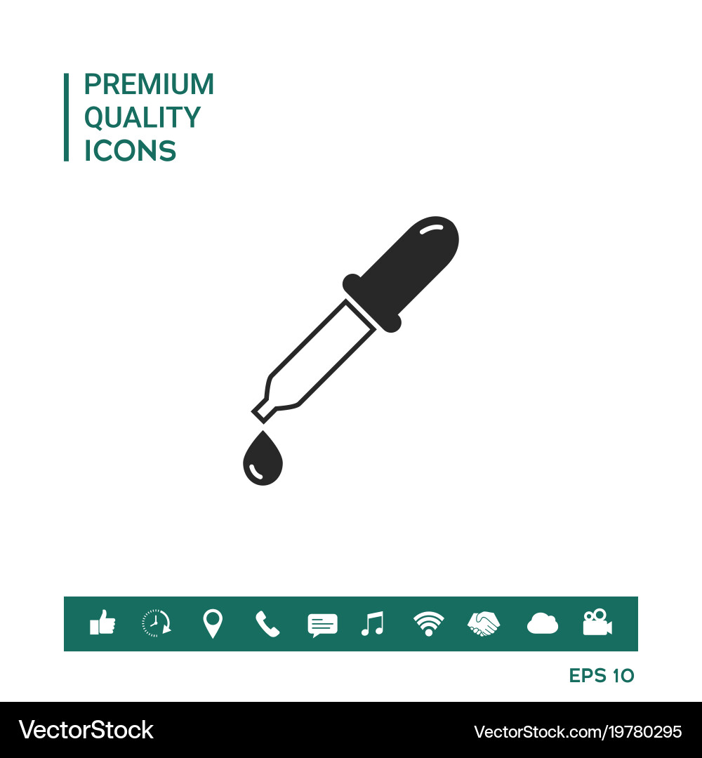 Pipette icon with drop Vector Image