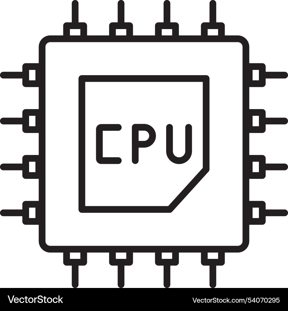 Processor line icon design Vector Image