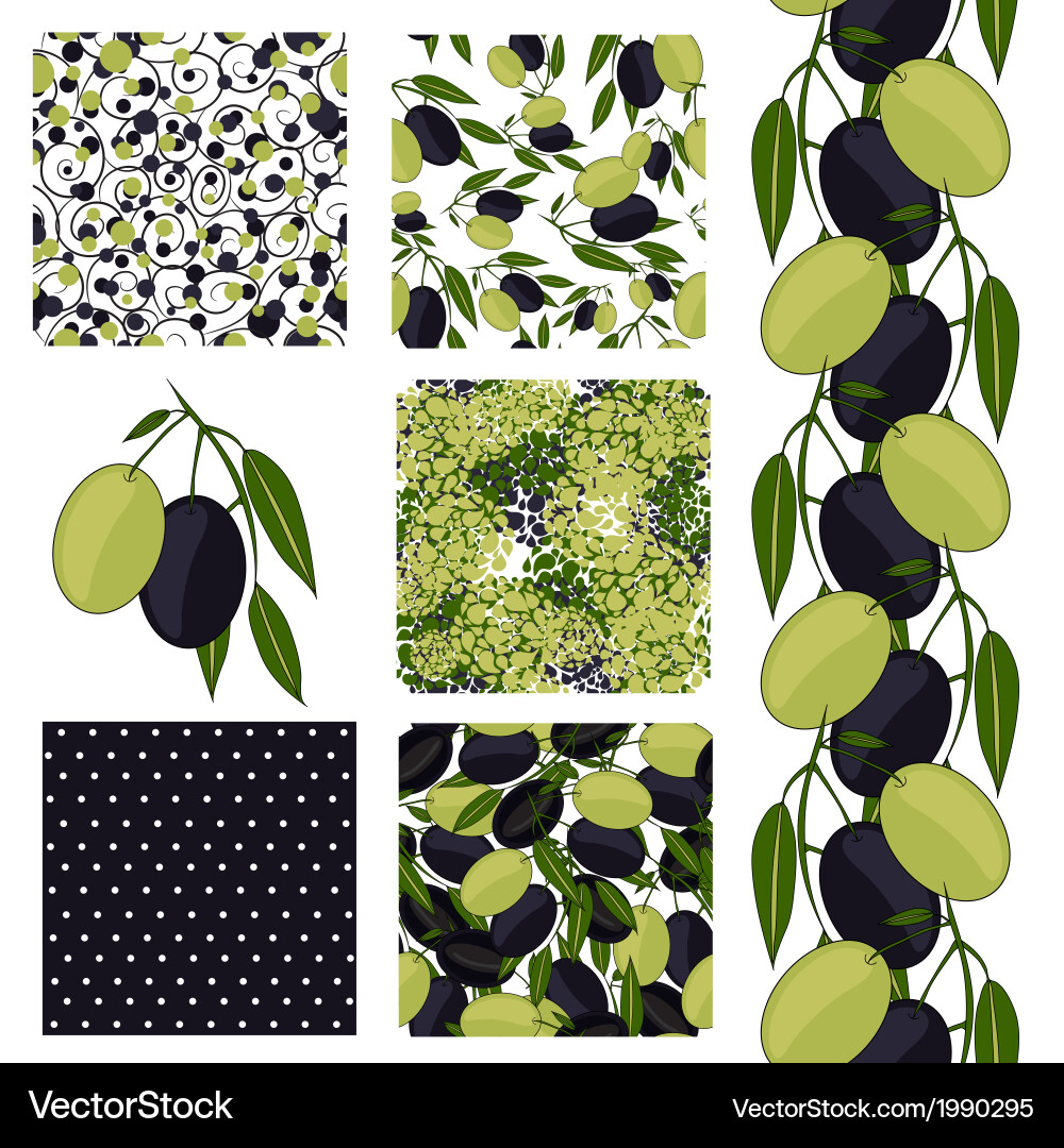 Seamless patterns set vector image