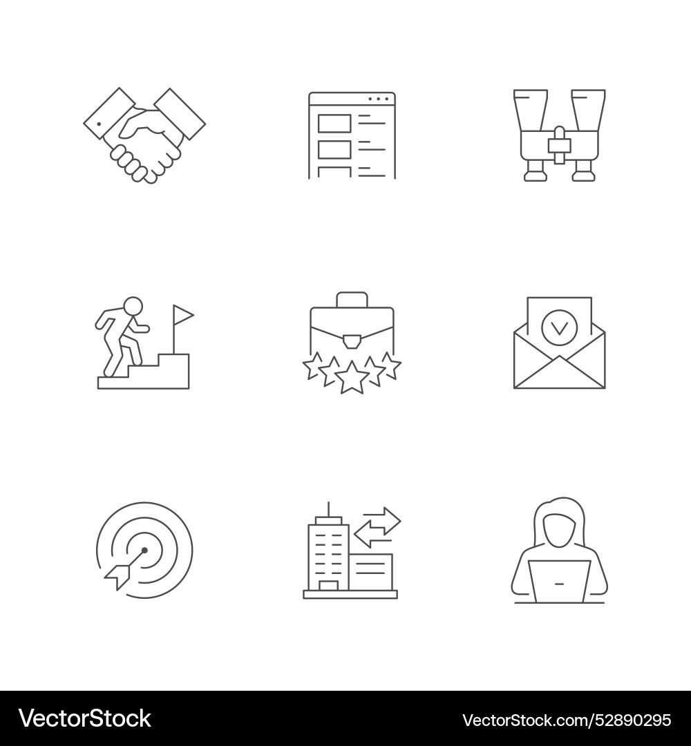 Set line icons of job searching Set line icons of job searching vector image