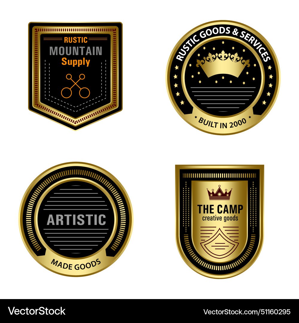 Set of quality badges and labels design elements Vector Image