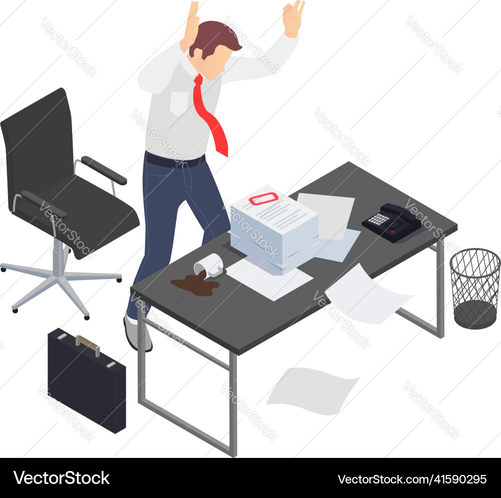 Too much work composition Too much work composition vector image