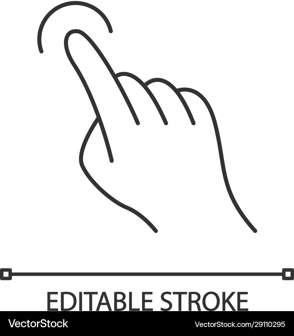 Touchscreen gesture linear icon Touchscreen gesture linear icon vector image