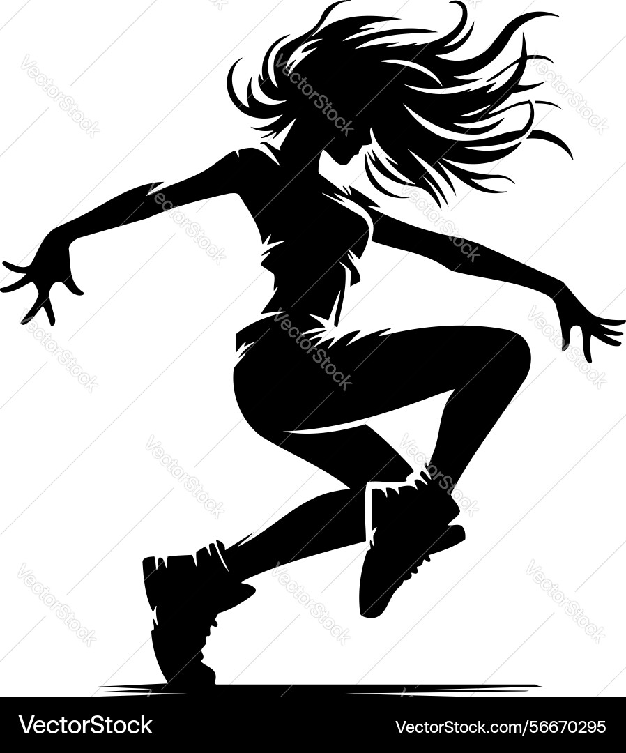 X-default dynamic dancer silhouette vector image