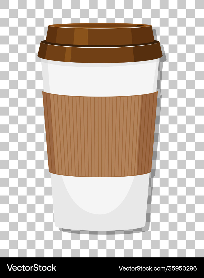 A paper coffee cup isolated on transparent Vector Image