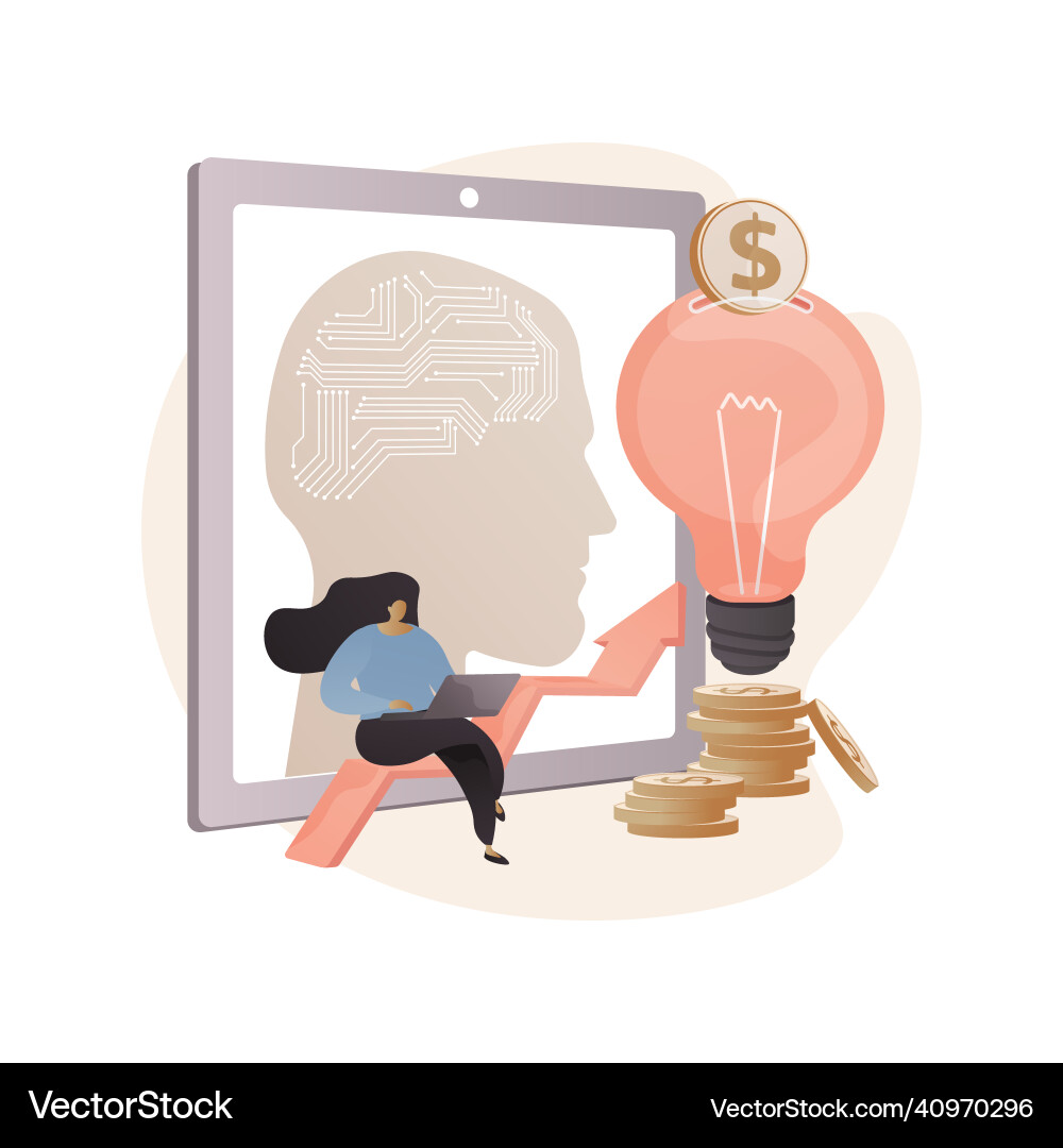 Artificial intelligence in financing abstract Vector Image